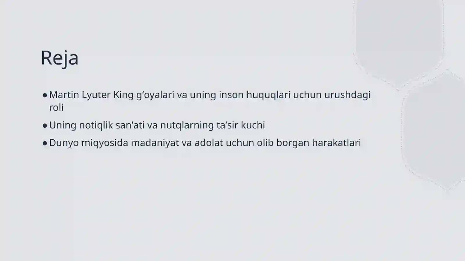 Martin Lyuter King gʻoyalari va uning notiqlikda tutgan oʻrni 2