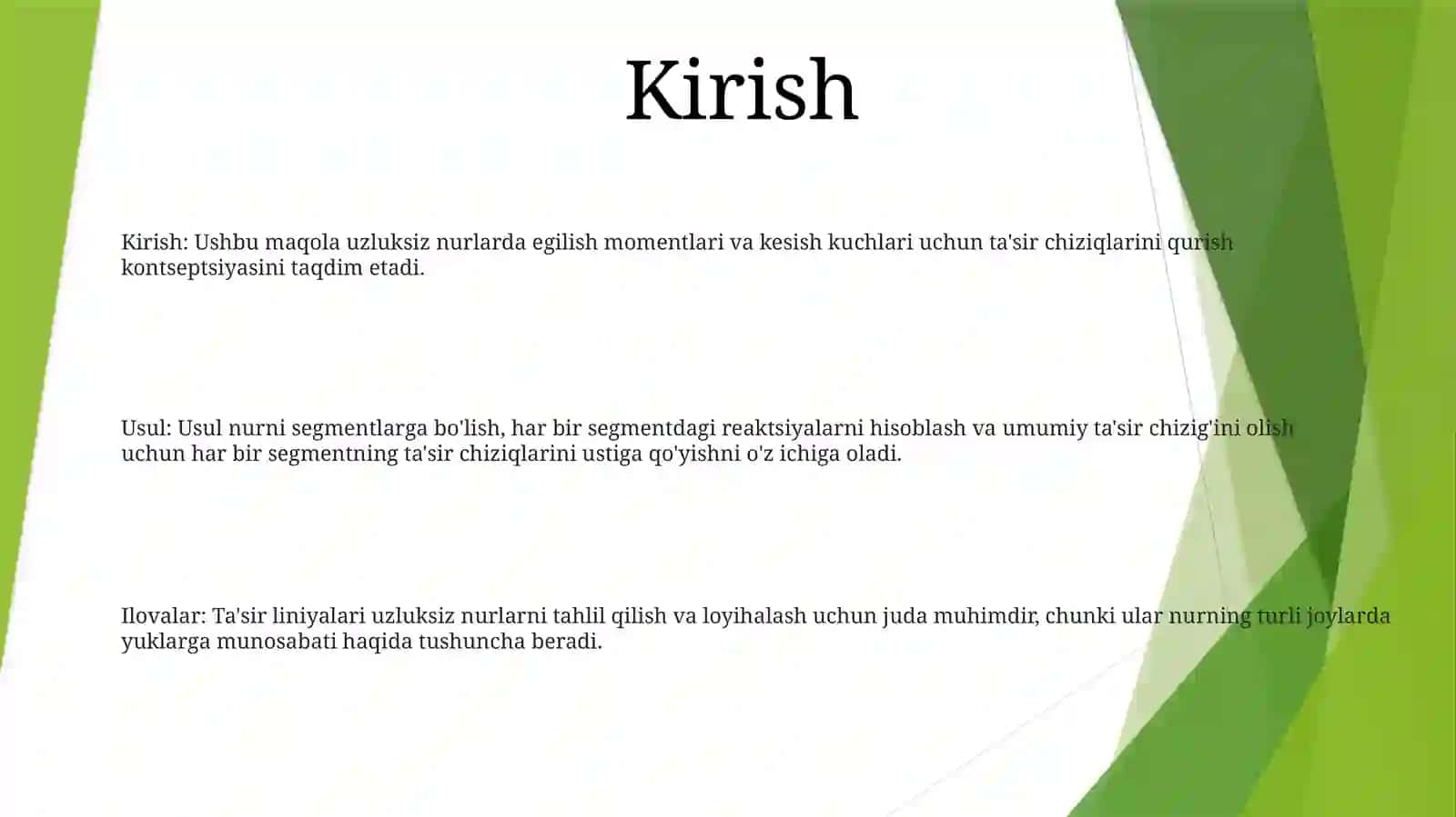 Buralish Deformatsiyasida Ikf Epyuralarini Qurish 2