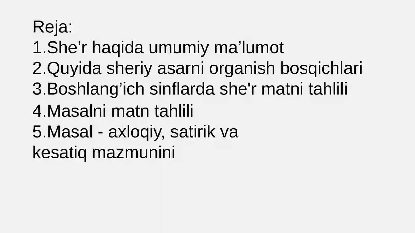 Sher va Masal matni tahlili 2