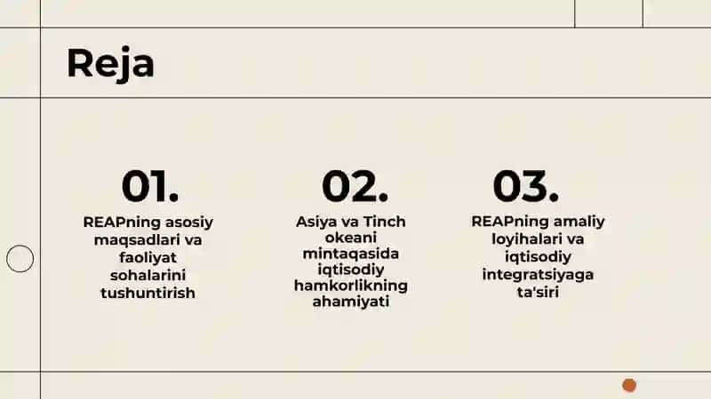 Mintaqaviy Iqtisodiy Hamkorlik (REAP) 2