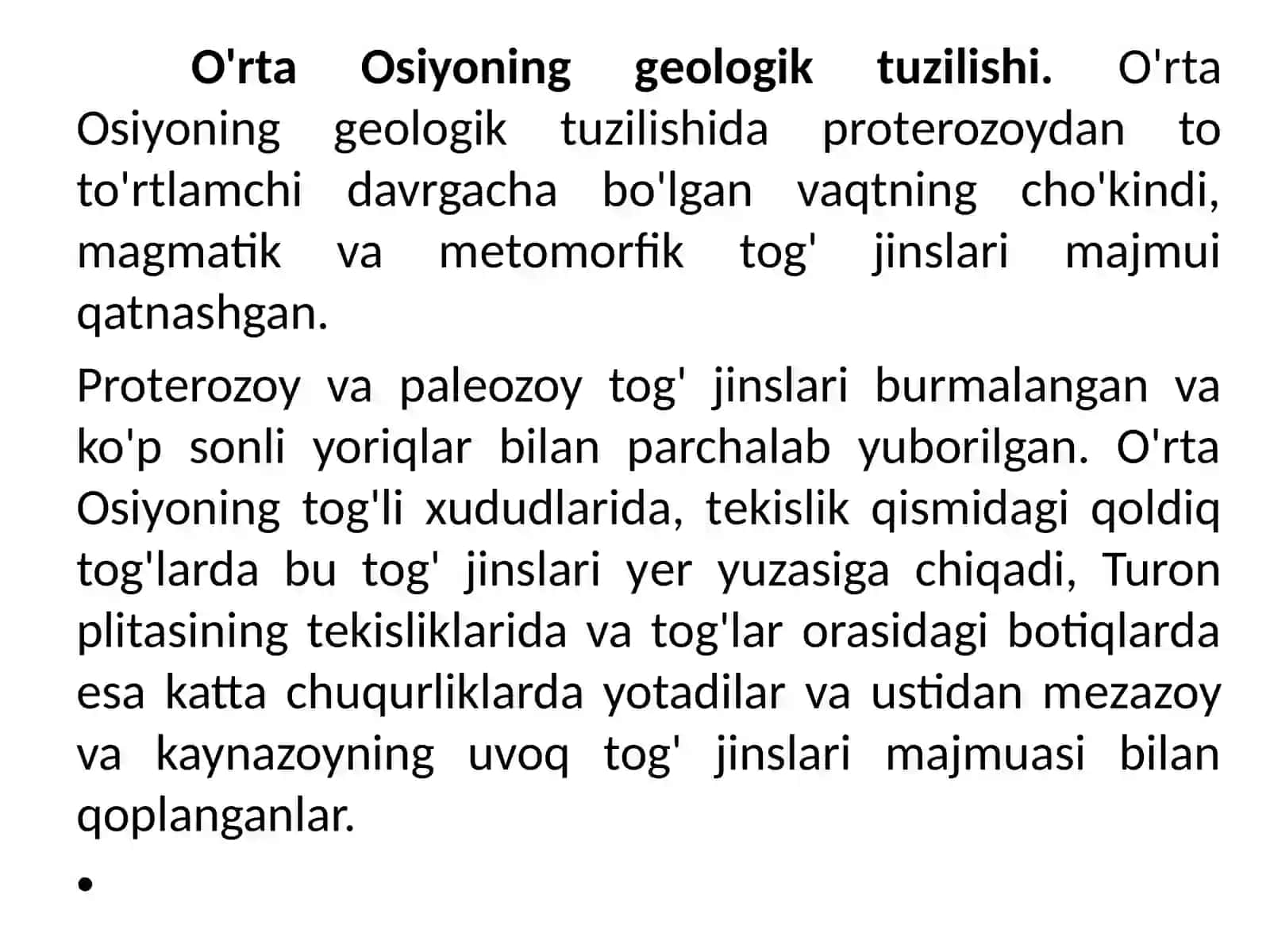O‘rta Osiyoning geologik taraqqiyot tarixi 2