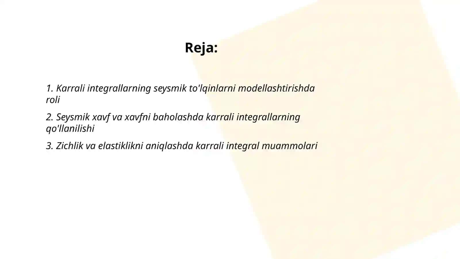 Karrali integrallarning seysmologiyadagi tatbiqlari 2