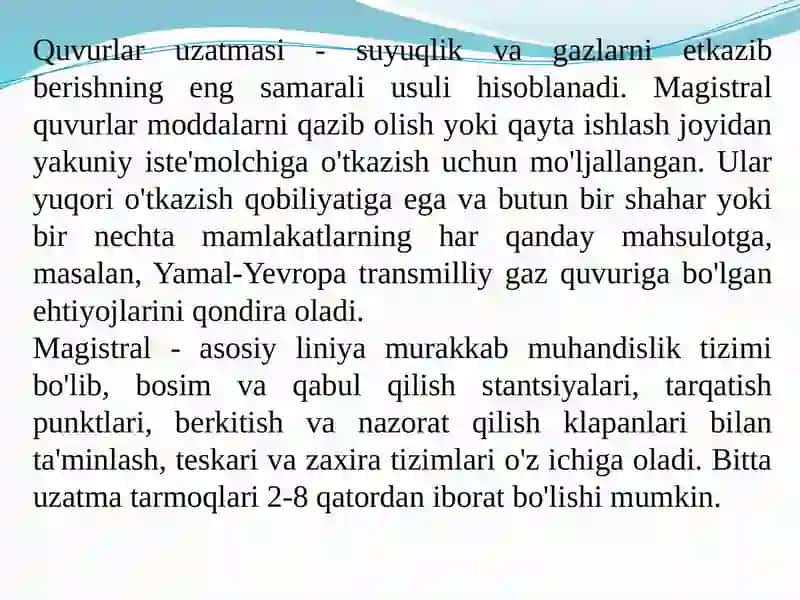 Magistral quvurlarni yotqizish 2