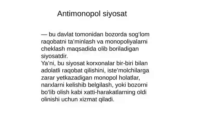 AQSH da antimonopol siyosat 2