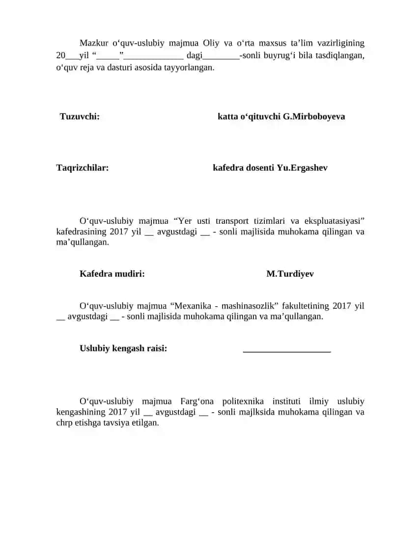 O‘QUV – USLUBIY MAJMUA 2