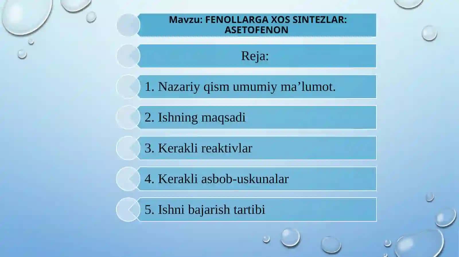 Organik kimyo fanidan tayyorlagan taqdimoti 2