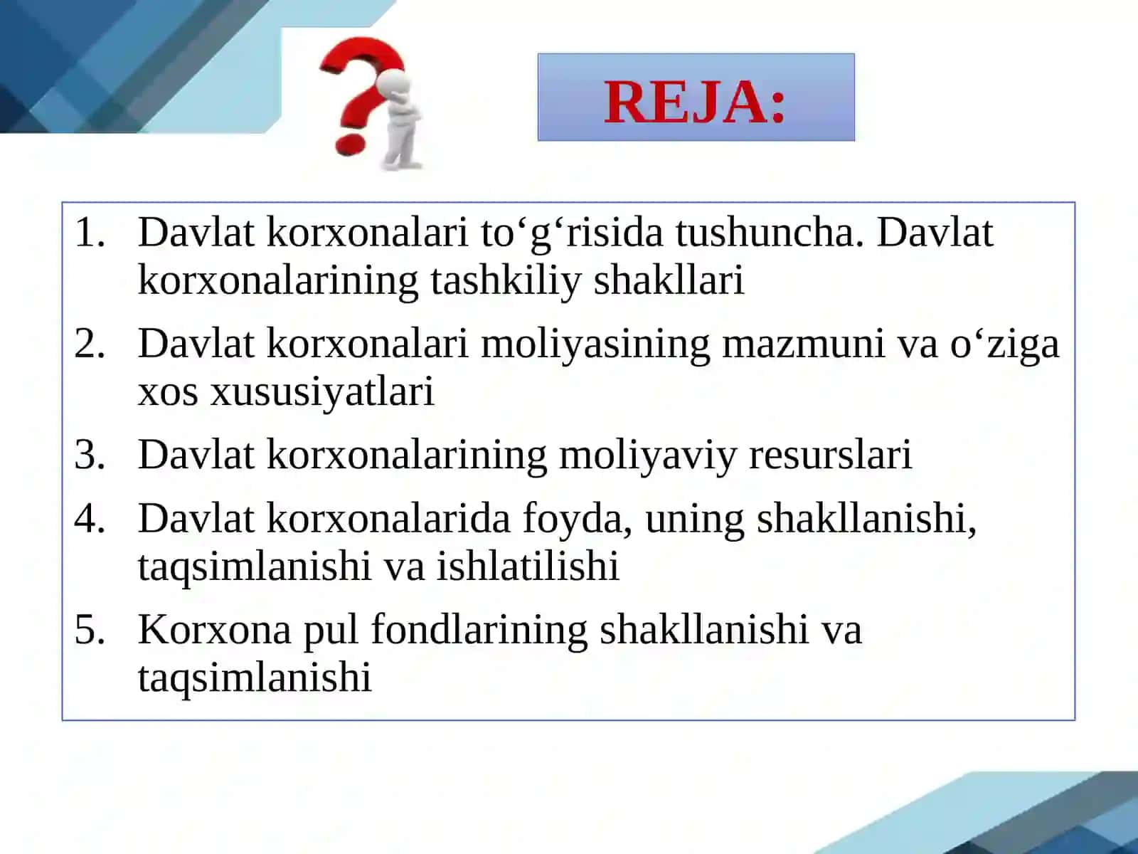 DAVLATKORXONALARI V A TASHKILOTLARI MOLIYASI 2