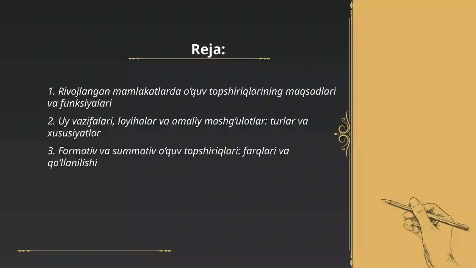 Rivojlangan mamlakatlarda o‘quv topshiriqlari 2