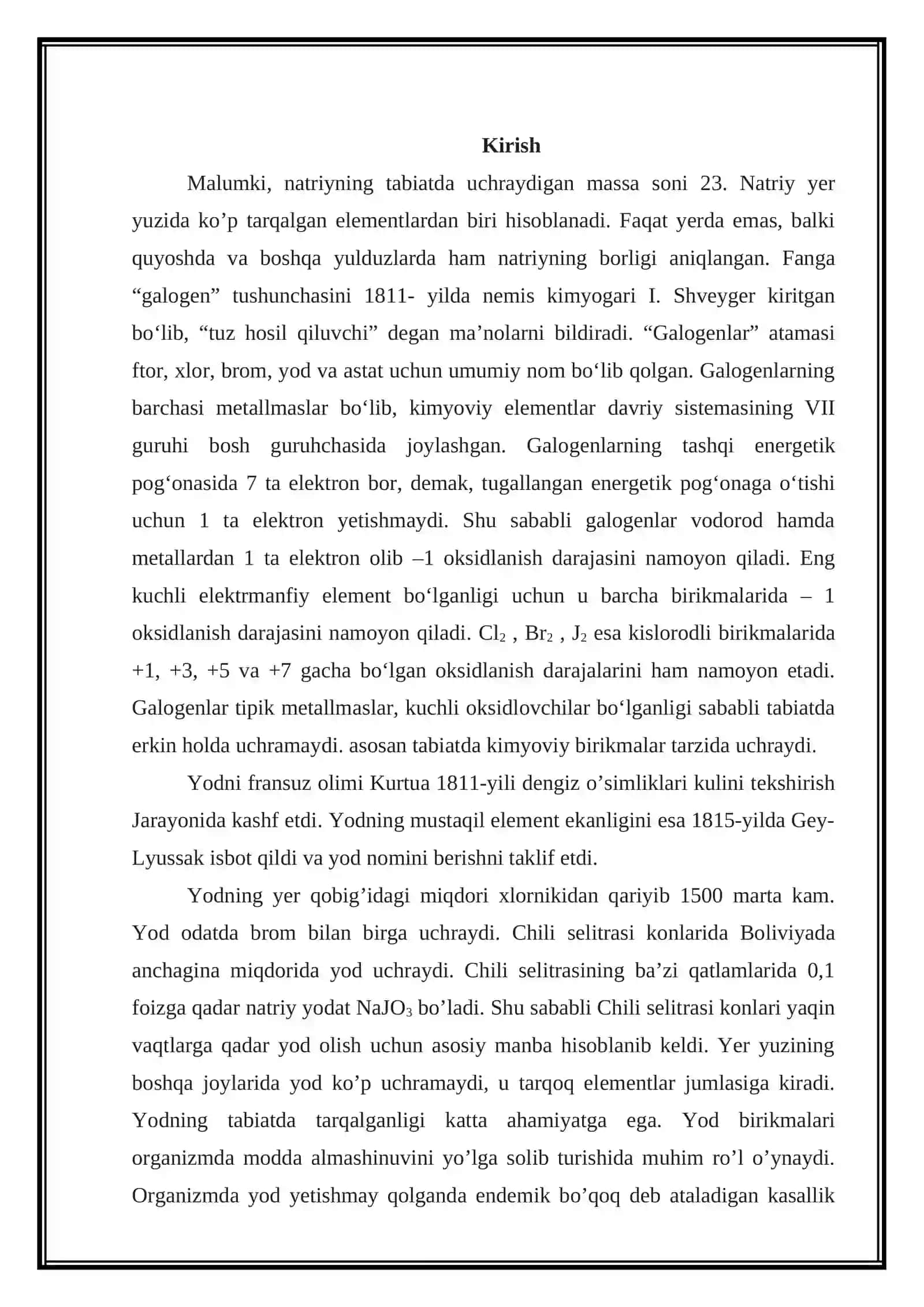 Natriy yodidning olinishi va xossalari 2