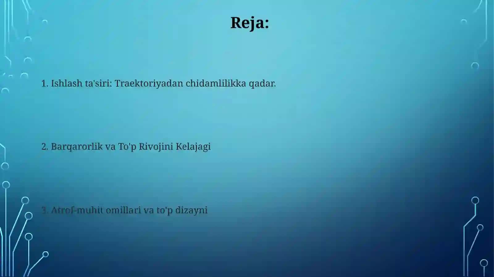 Ekologik qoidalar va to'p ishlab chiqarish 2