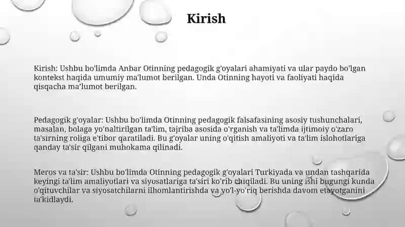 Anbar Otinning Pedagogik Fikrlari 2