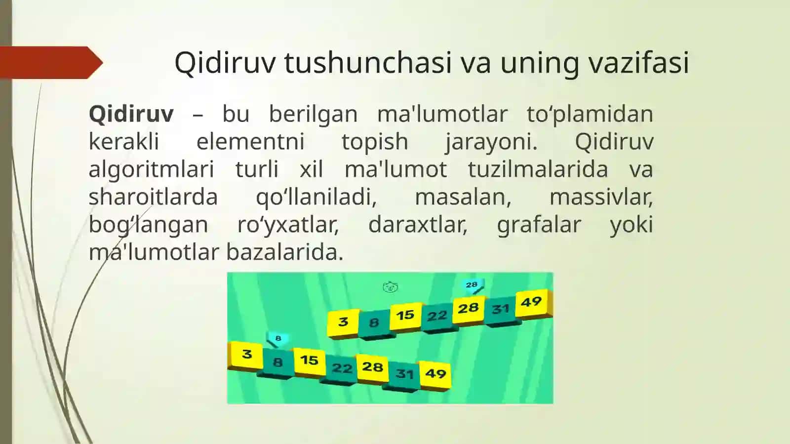 3-mavzu Ma’lumotlarni qidirish algoritmlari 2