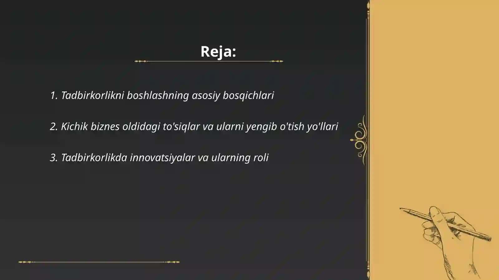 Tadbirkorlik va kichik biznesni rivojlantirish 2