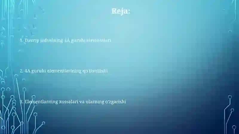 Davriy sistemaning asosiy guruppacha 4-A guruh elementlari 2