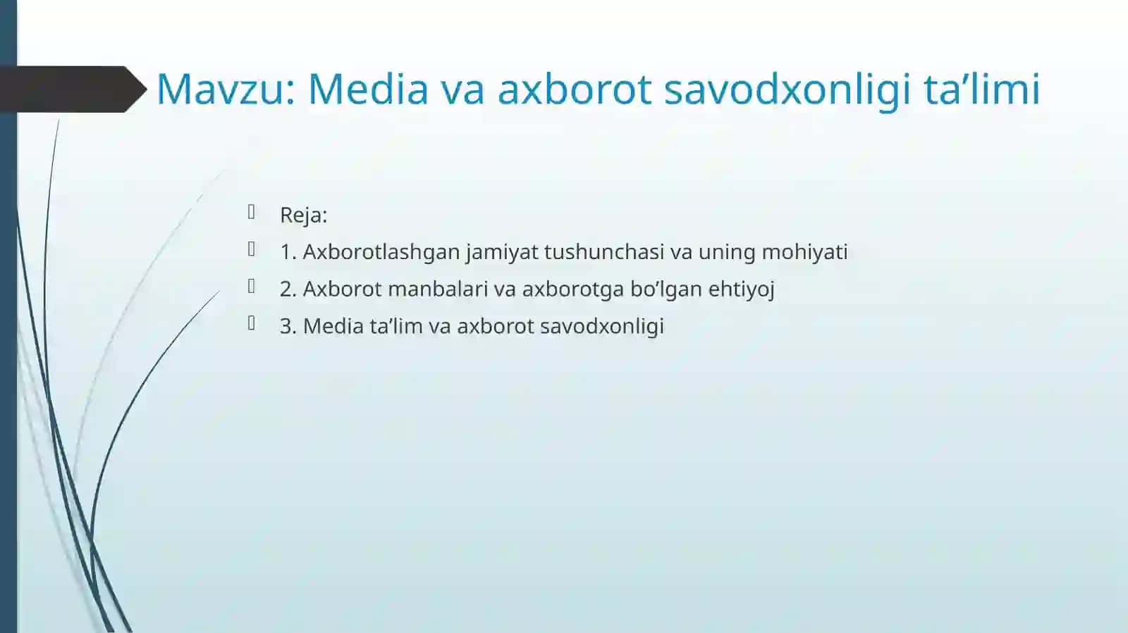 Mediava axborot savdoxonligi ta'limi 2