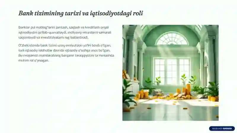 Banklar va Moliya Institutlarining Rivojlanishi 2