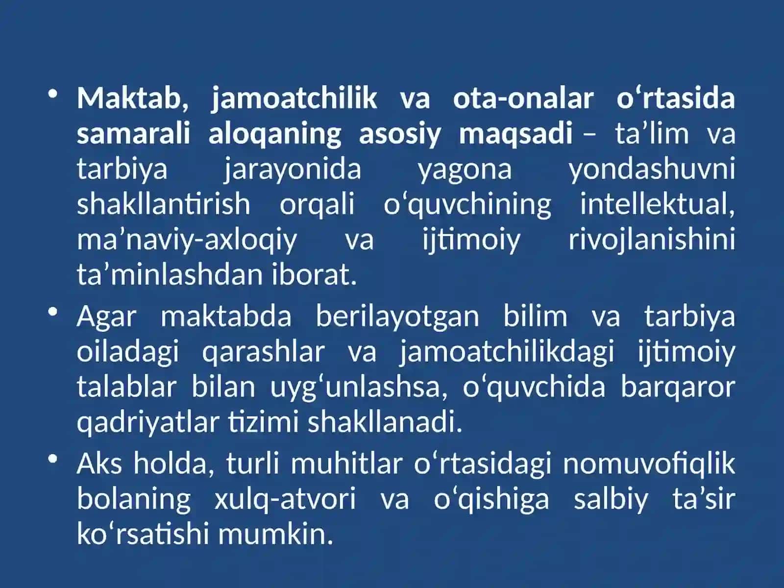 Mavzu: Oilalar va mahalliy jamoatchilik bilan ishlash 2