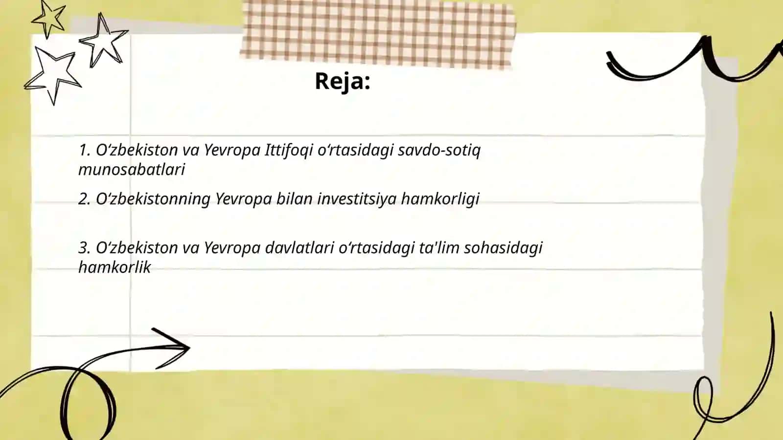 O‘zbekiston davlatining yevropa bilan hamkorligi 2