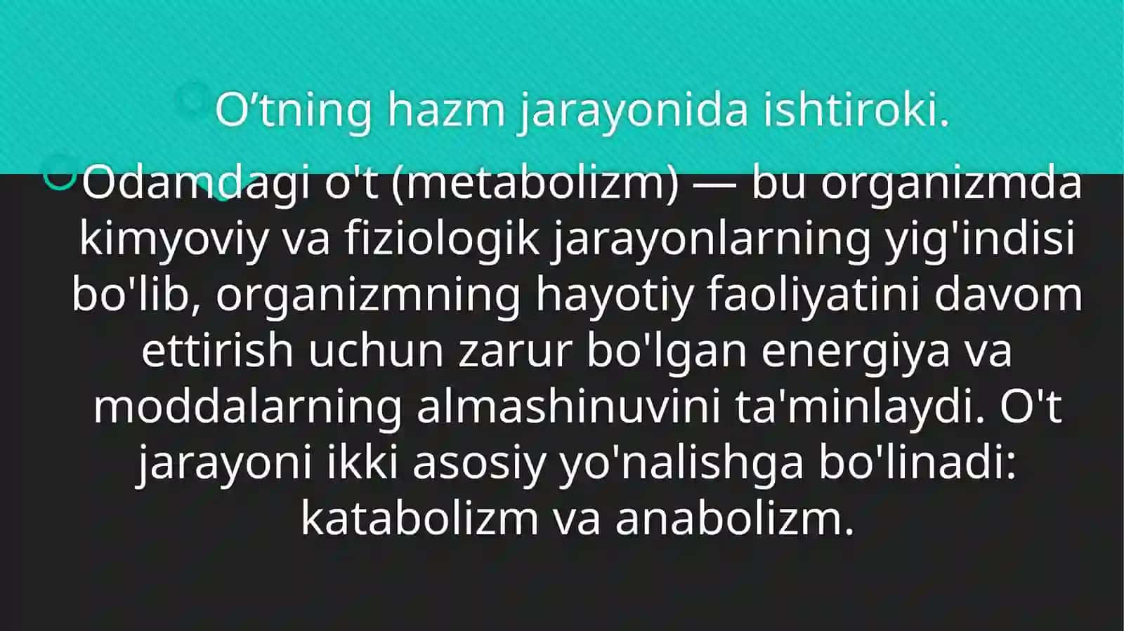 O’tning hazm jarayonida ishtiroki 2