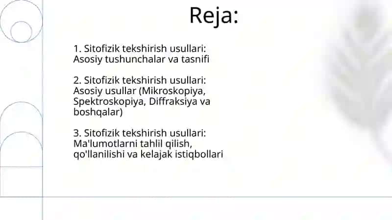 Sitofizik tekshirish metodlari 2