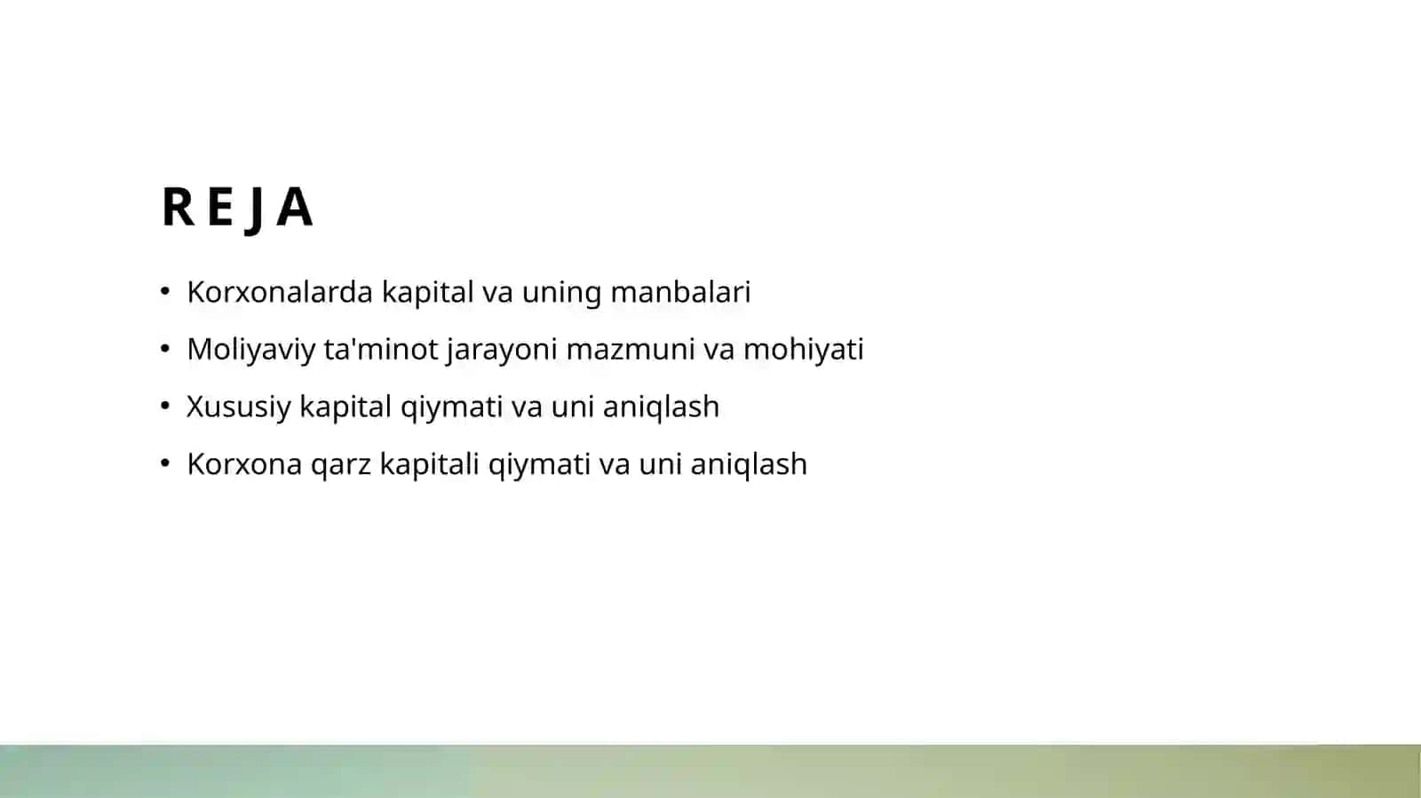 Kapital va moliyaviy ta'minot jarayonini boshqarish 2