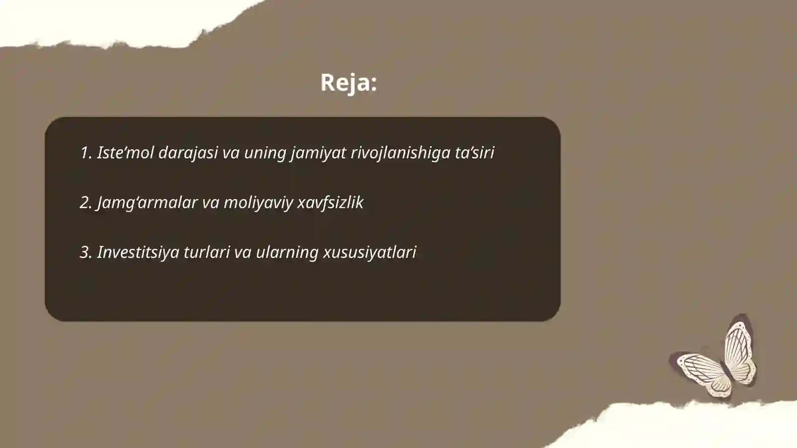 Iste’mol, jamg`arma va investitsiyalar 2