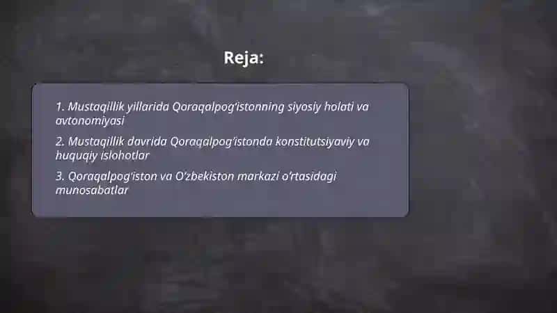 Mustaqillik yillarida Qoraqalpoĝiston respublikasi 2