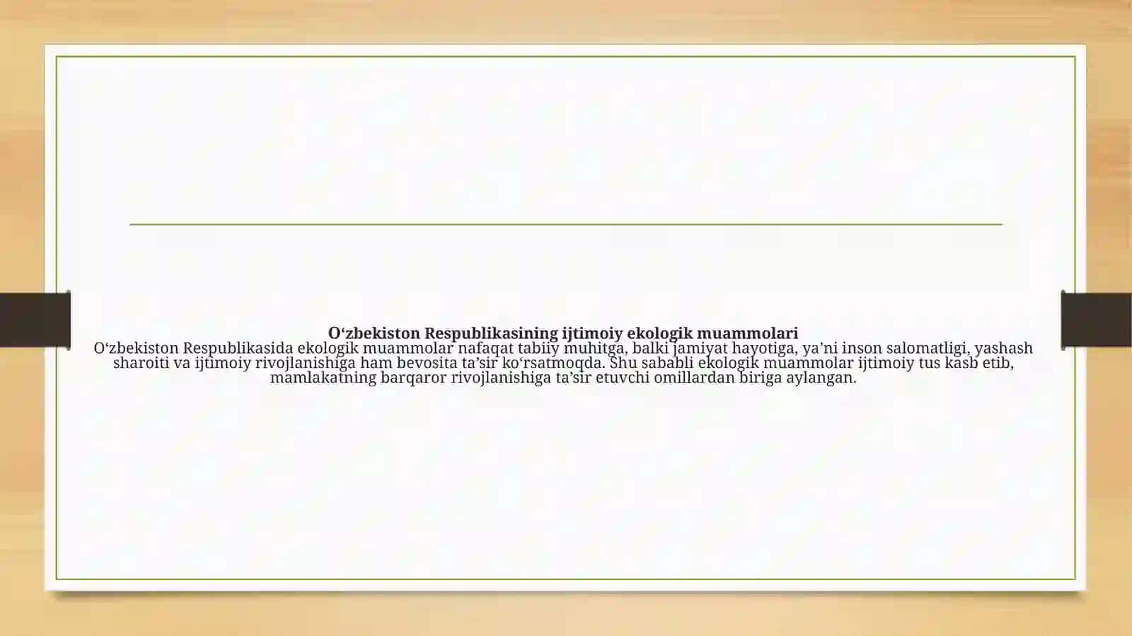 O'zbekiston Respublikasining Ijtimoiy Ekologik Muammolari 2