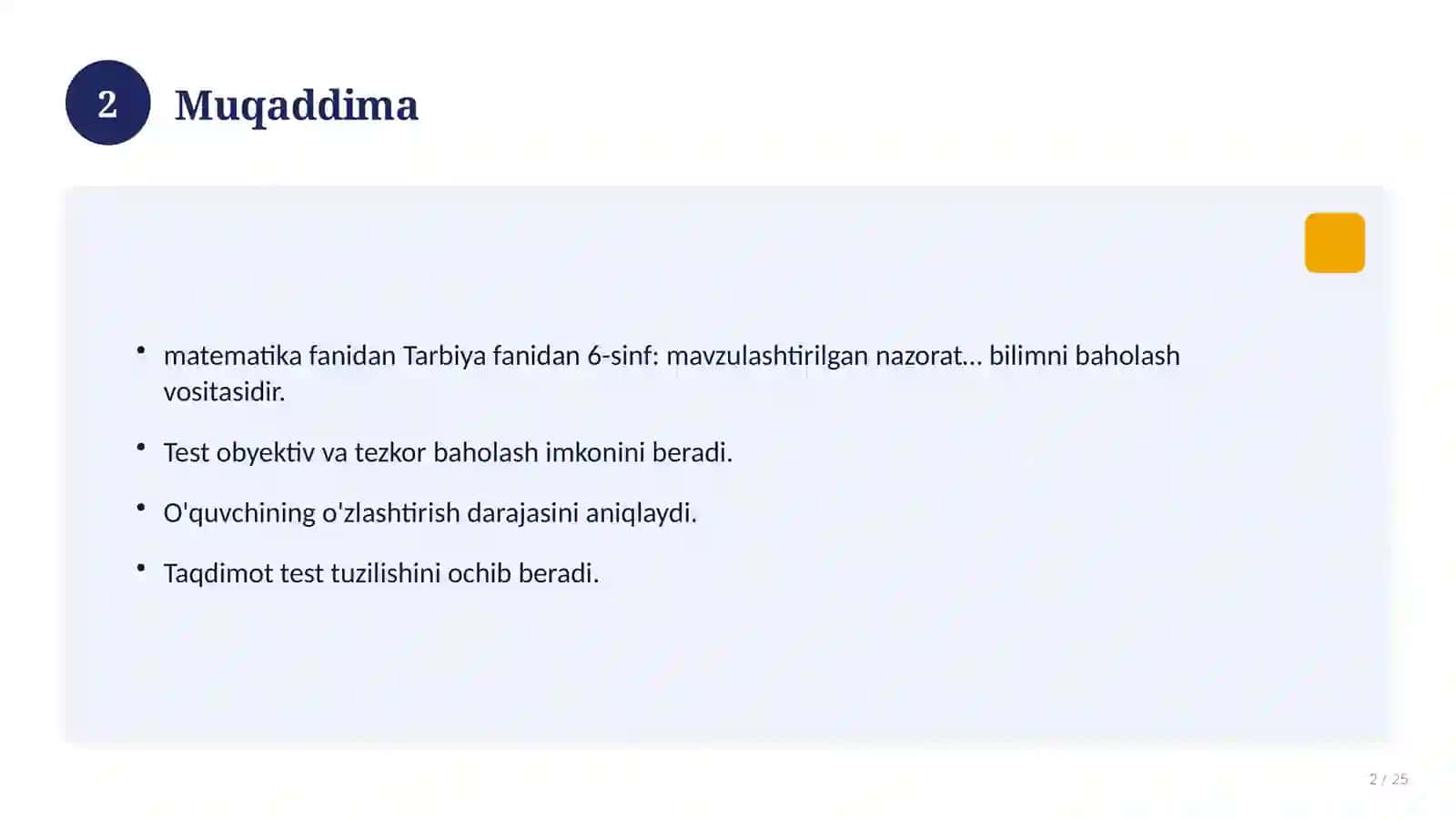 Tarbiya fanidan 6-sinf: mavzulashtirilgan nazorat ishi va tahlil 2