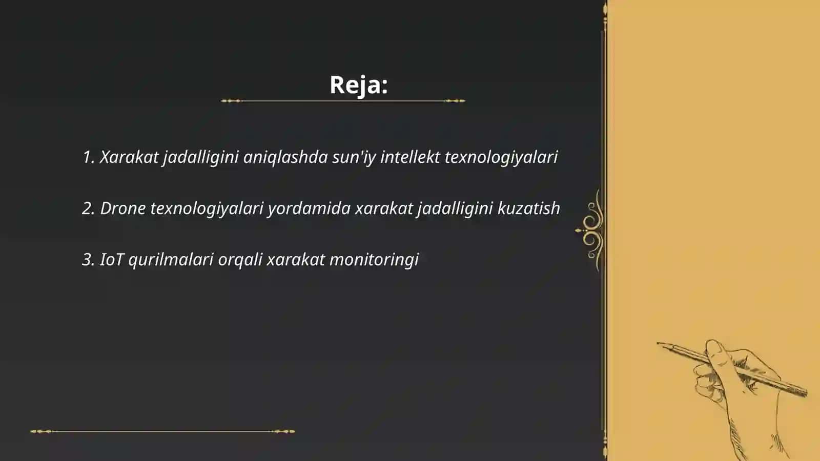 Xarakat jadalligini aniqlashning zamonaviy usullari 2