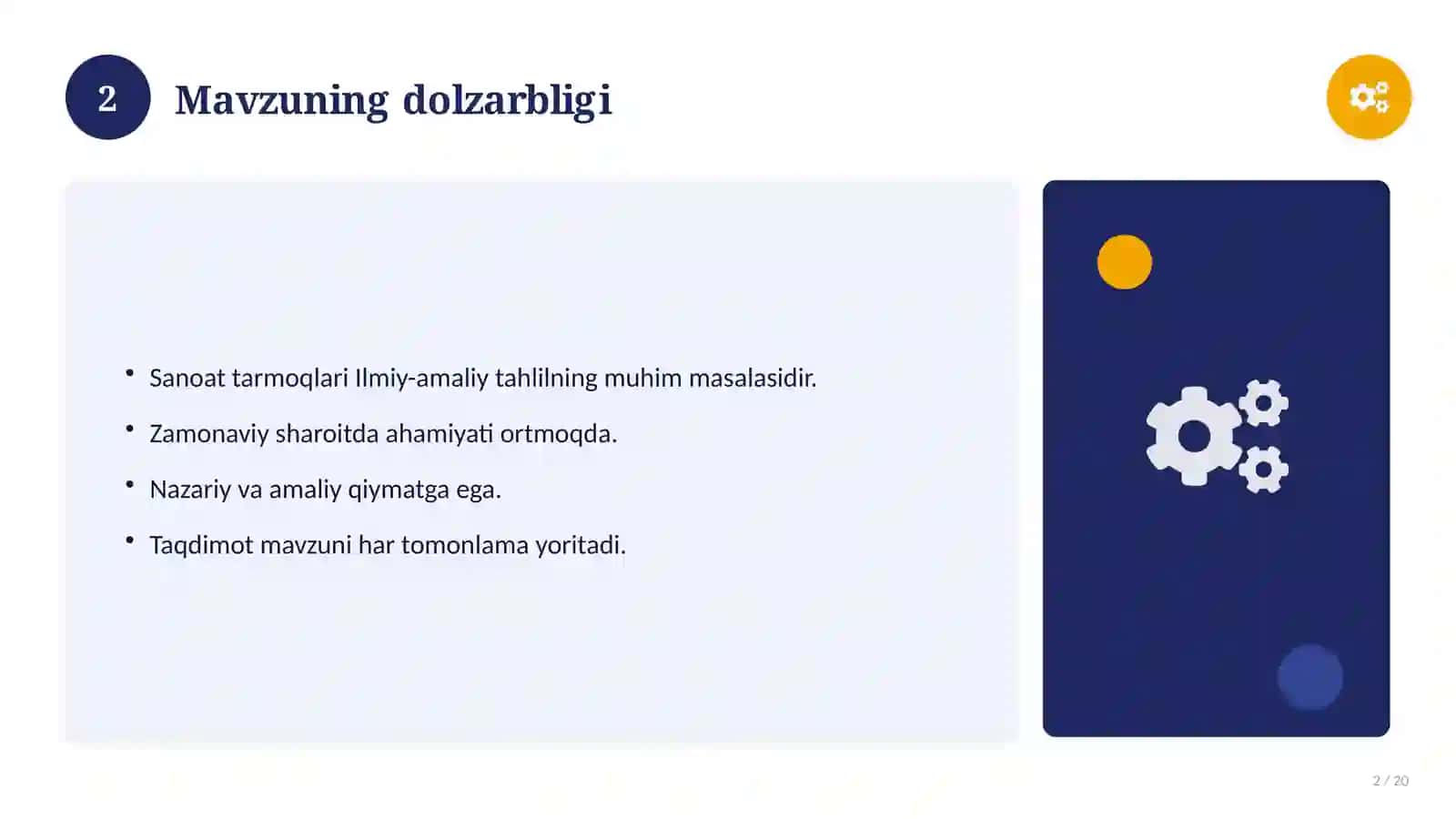 Sanoat tarmoqlari Ilmiy-amaliy tahlil 2