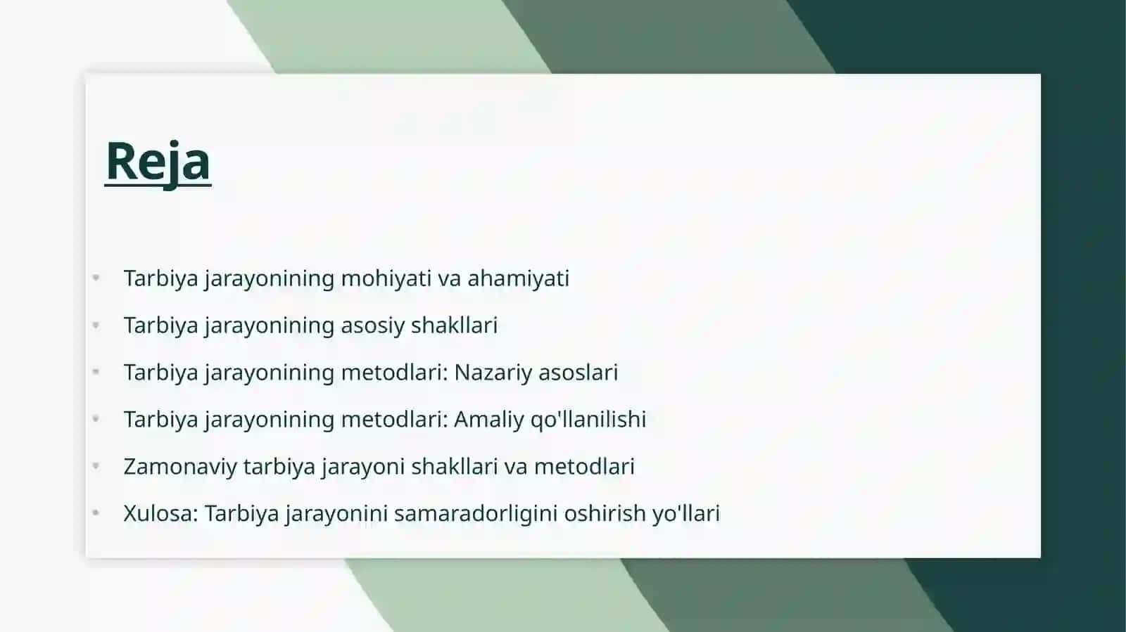 Tarbiya jarayoni shakli va metodi 2