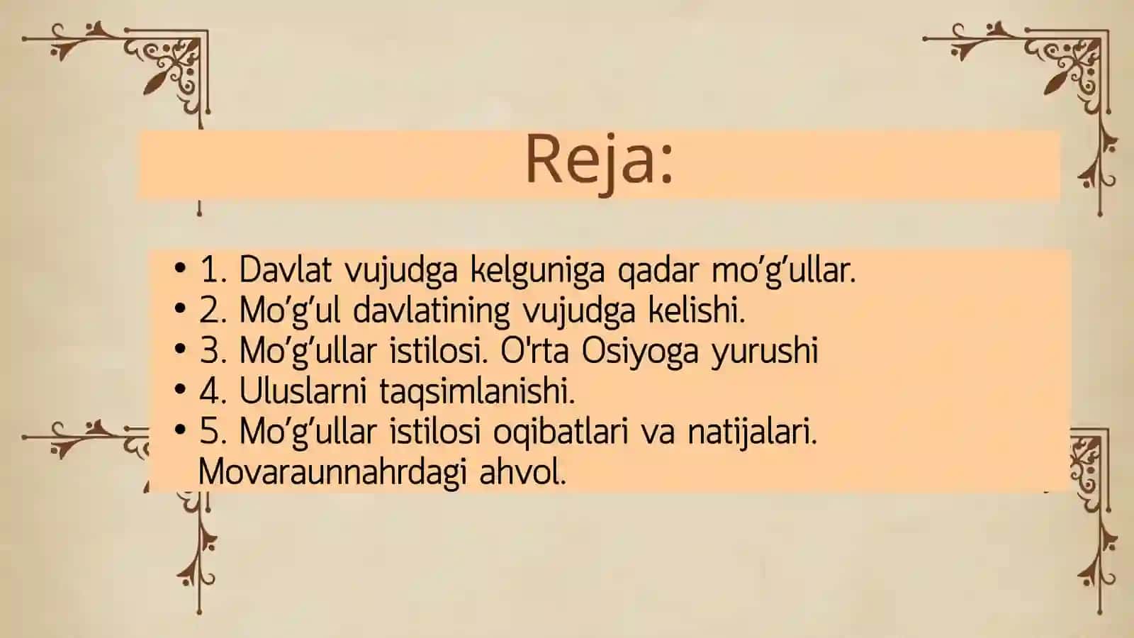 Oʻrta  asrlarda Moʻg'ul  davlati 2