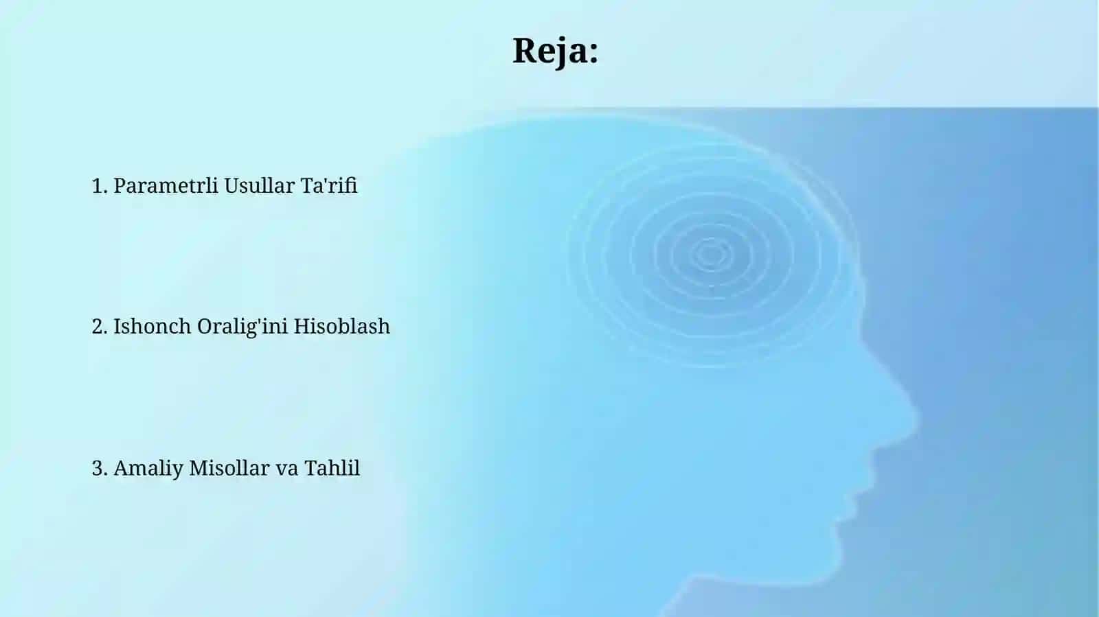 Parametrli Usullar Ta'rifi 2