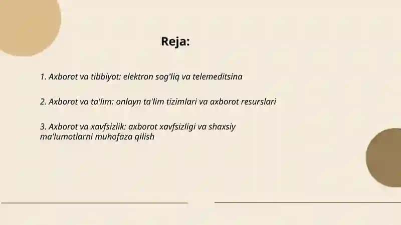 Axborot va uni turli sohalarda qo'llanilishi 2