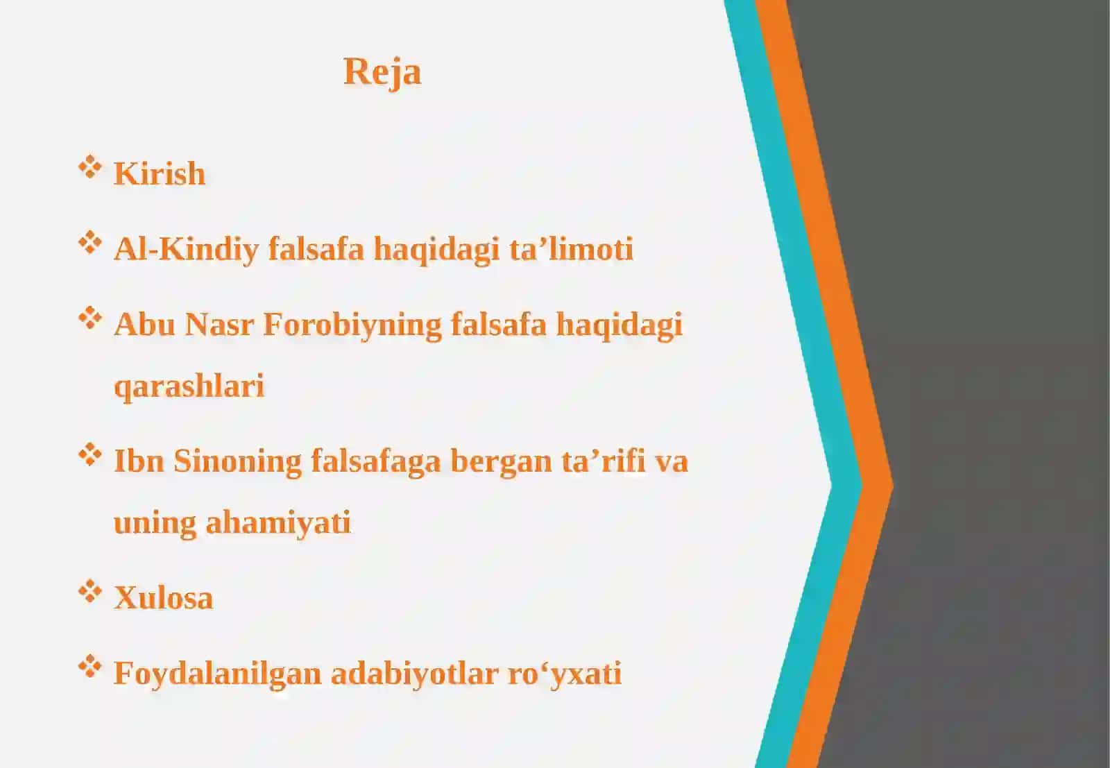 Sharq mutafakkirlarining falsafaga bergan ta’riflari 2