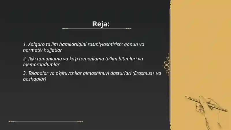 Xalqaro ta'lim hamkorligi 2