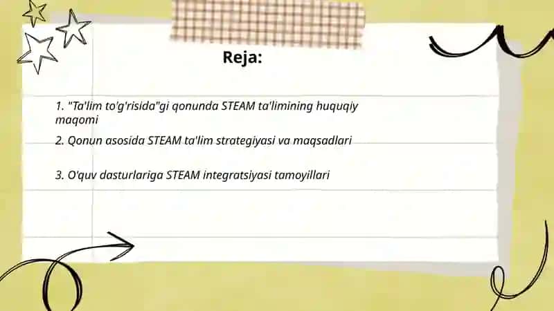 "Ta'lim to'g'risida"gi qonuni STEAM taʼlim 2