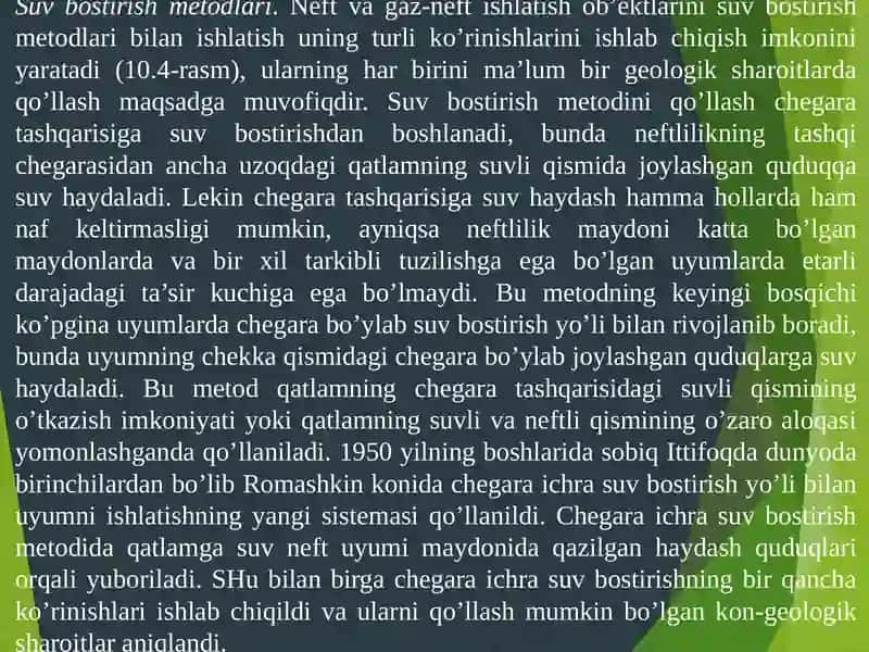 NEFT VA GAZ KONLARINI ISHLATISH SISTEMALARI VA ULARNI TATBIQ ETISH SHAROITLARI (2-ma’ruza) 2