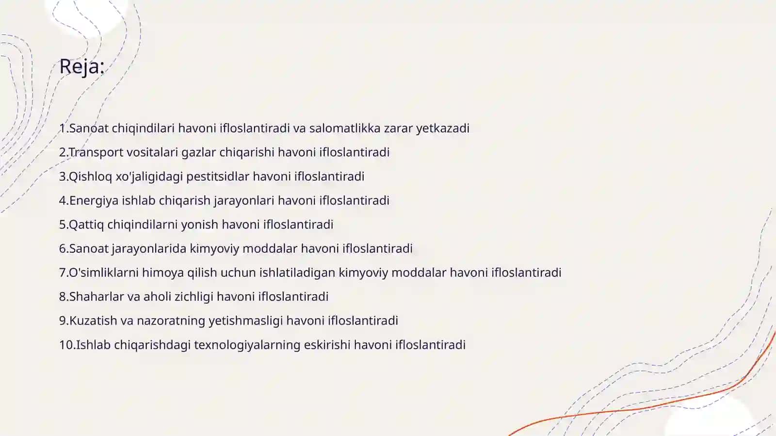 Atmosfera havosining ifloslanish sabablari 2