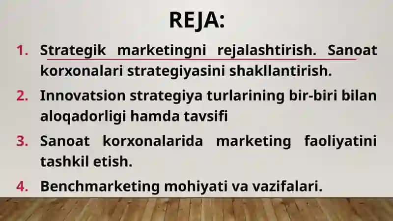 Sanoatda benchmarking 2