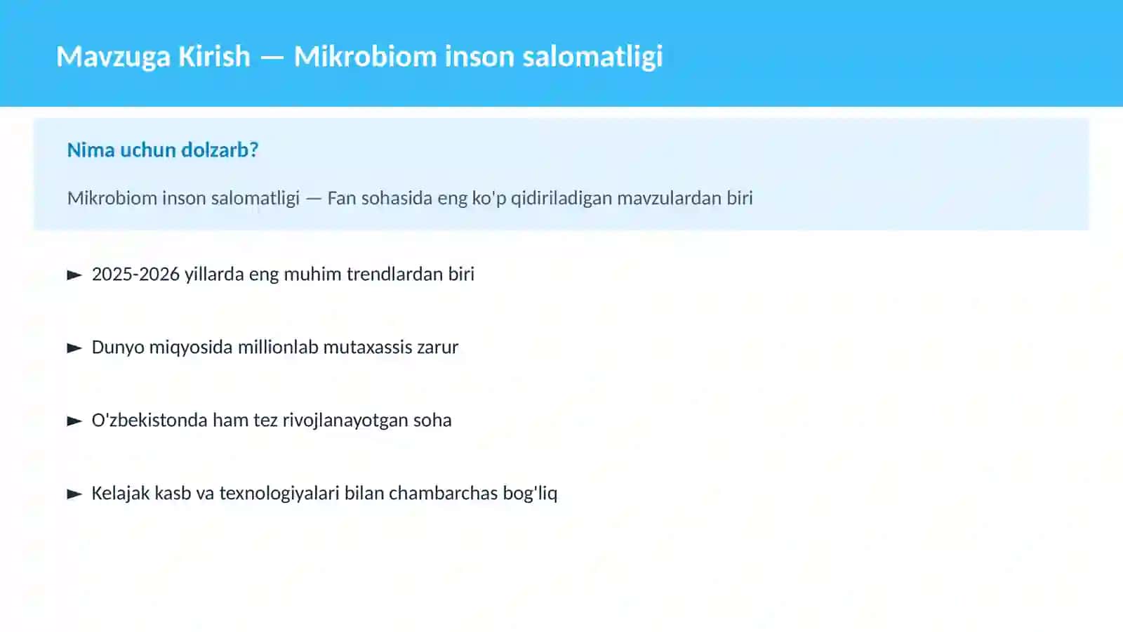 Mikrobiom inson salomatligi 2