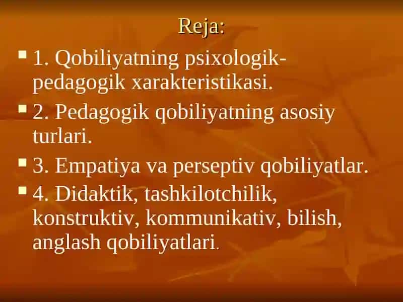 O’QITUVCHI FAOLIYATIDA PEDAGOGIK QOBILIYAT 2