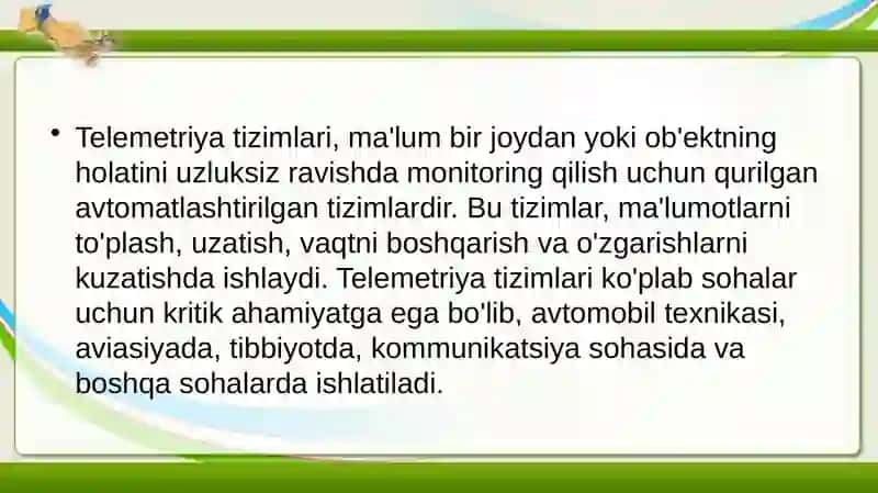 ODDIY TELEMETRIYA TIZIMI 2