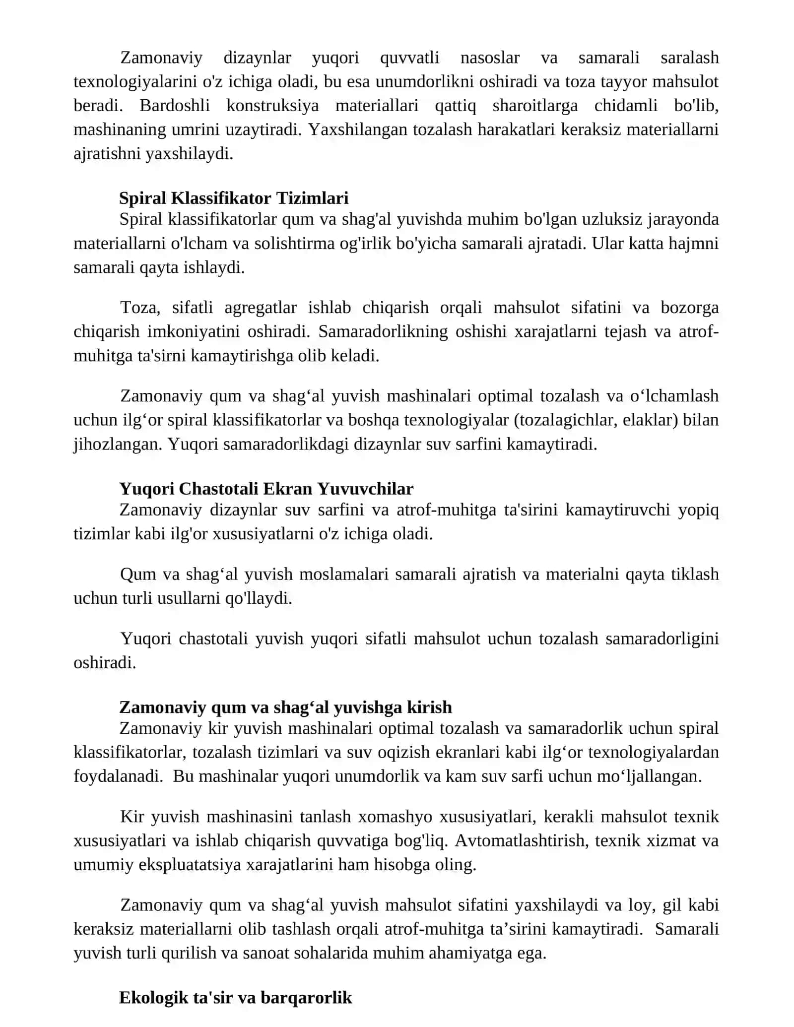 Zamonaviy qum va shag'allarni yuvish uchuin mashinalar 2