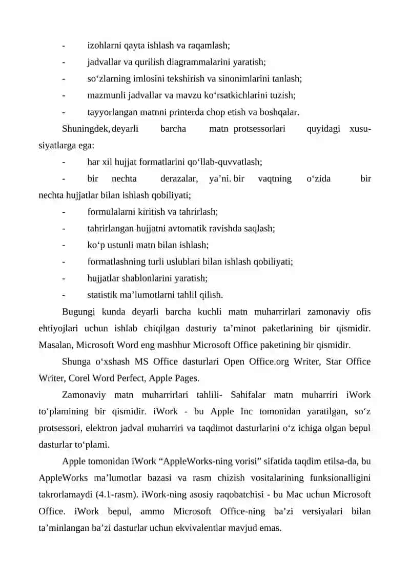 ZAMONAVIY MATN MUXARRIRLARI VA PROTSESSORLARI 2