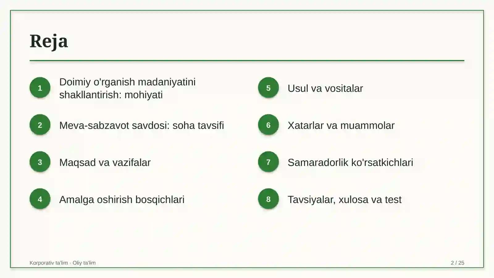 meva sabzavot savdosida doimiy o'rganish madaniyatini shakllantirish 5645 2