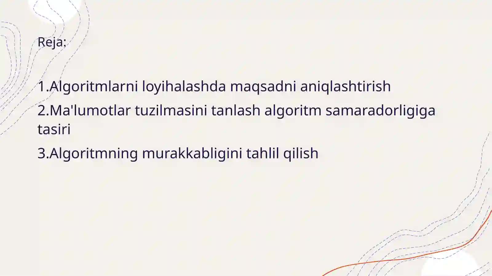Algoritmlarni loyihalashtirish va tahlil qilish 2
