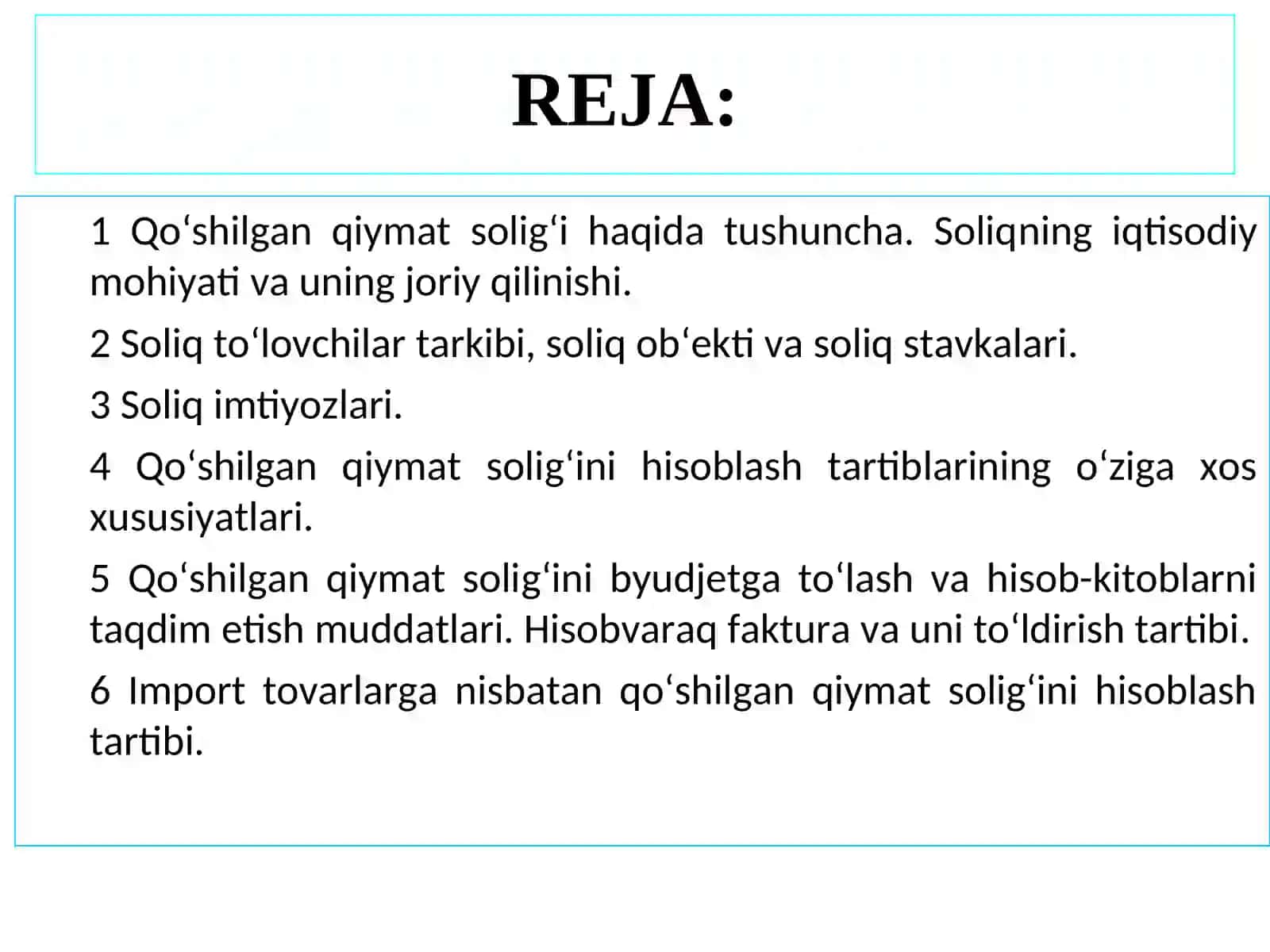 QO’SHILGAN QIYMAT SOLIG’I 2