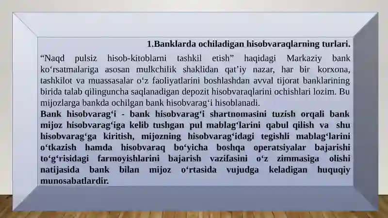 Bank Hisob Varag'i Shartnomasi 2
